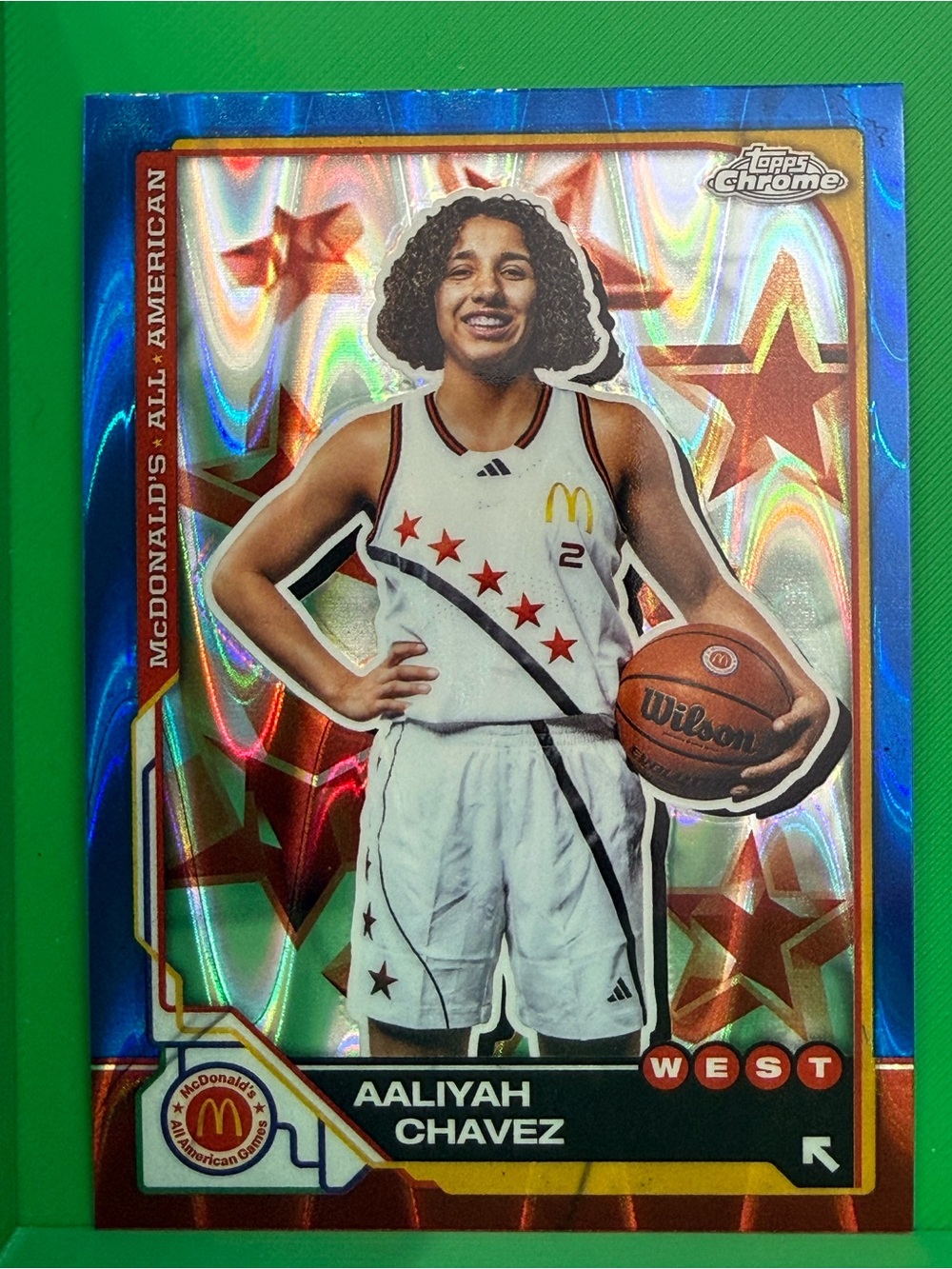 Topps Chrome Aaliyah Chavez Basketball Card - Blue, Red, White